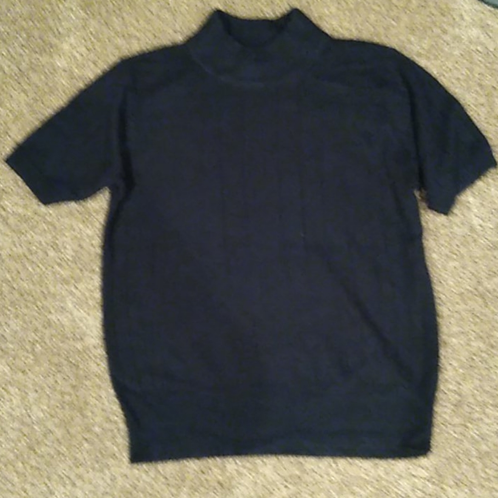 Ladies Top Soft Black Dress Shirt